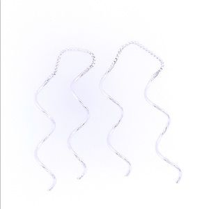 Sterling Silver Threader Earnings Wine Cork, Threader .925 Dangle Earrings